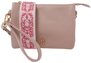 SS Leather Crossbody Wallet - Almond