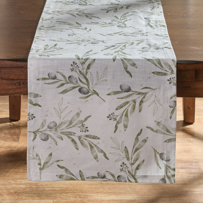 54" Table Runner - Olive Leaves