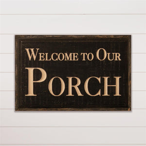 Welcome Carved Sign