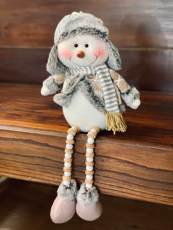 **SPECIAL** Bead Leg Snowman Blue Hat