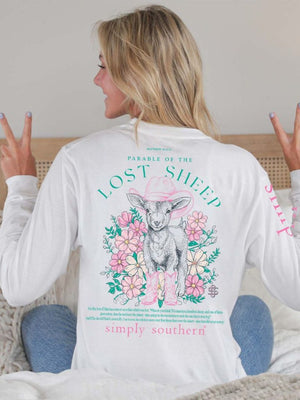 Simply Southern LS Tee - Sheep White