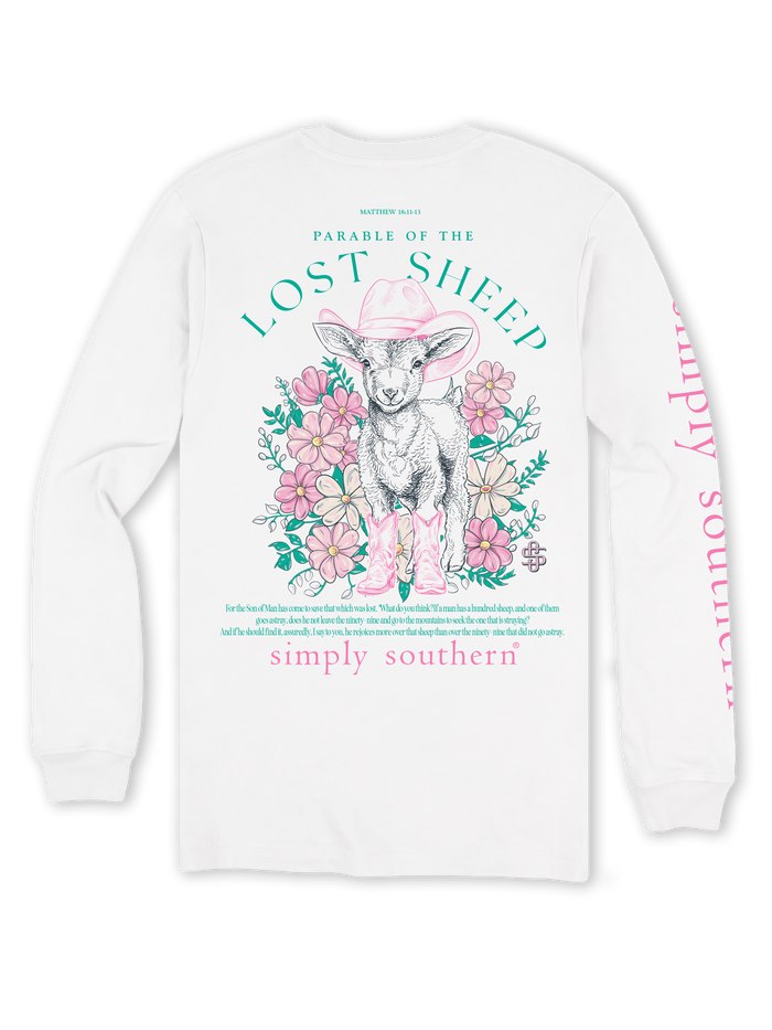 Simply Southern LS Tee - Sheep White