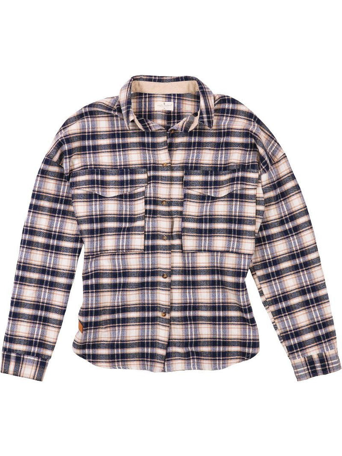 Simply Southern Shacket - Plaid Navy