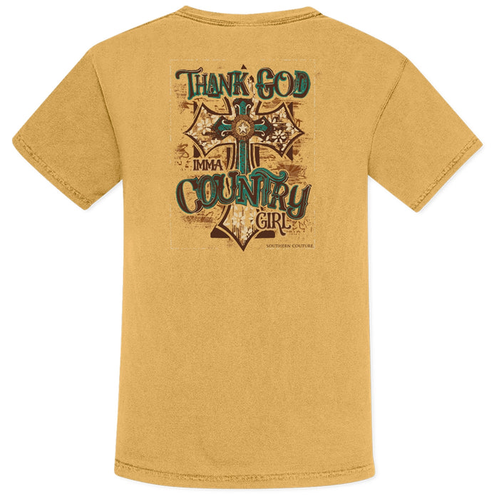 SC Tee - Comfort Thank God I'm A Country Girl Mustard