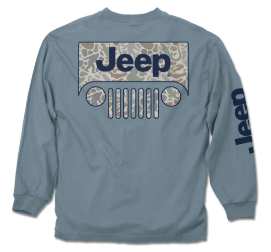 Long Sleeve - Jeep Grille Camo Ice Blue