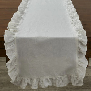 13" x 36" Table Runner -  Flax Ruffled