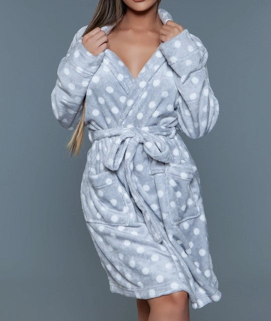 Kaylee Plush Robe - Grey