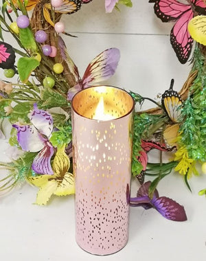 Slim Pillar Candle - Pink Cylinder