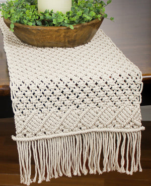 45" Table Runner - Macrame Natural