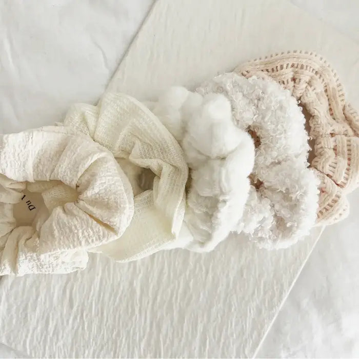 Fluffy Scrunchies Ivory