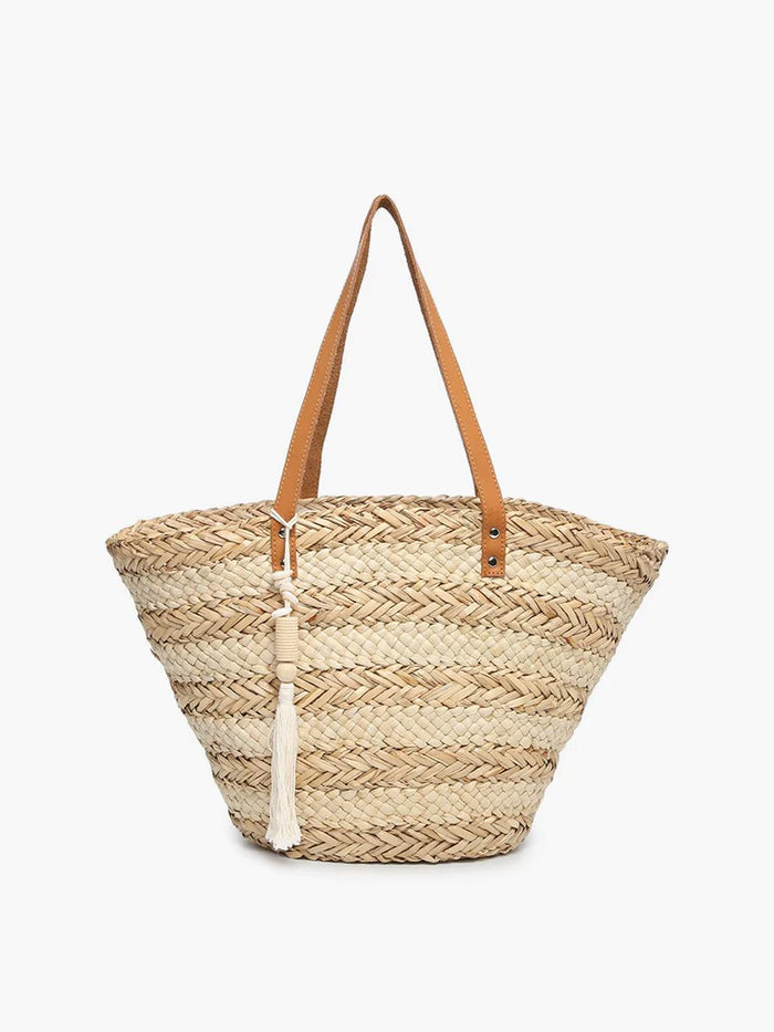 Beatrix Seagrass Tote - Natural/Ivory