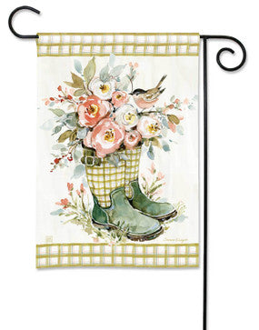 Garden Flag - Bloomed Boots