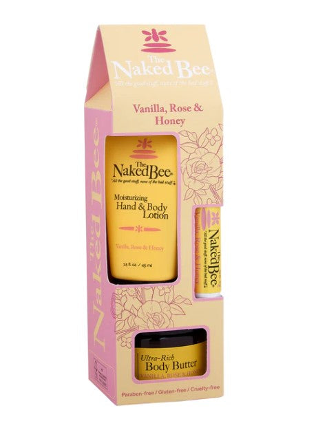 Naked Bee Gift Set Vanilla, Rose & Honey