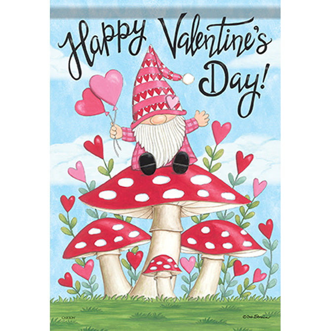 Garden Flag - Valentine Gnome Glitter