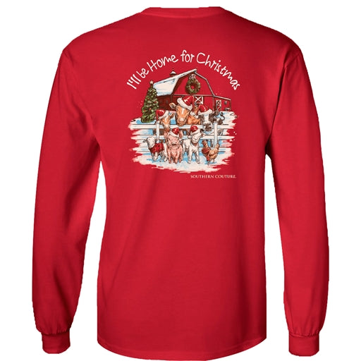 SC LS Tee - Classic I'll Be Home For Christmas Red