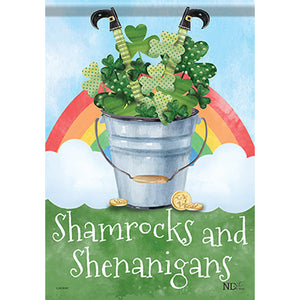 Garden Flag - Shamrock Bucket