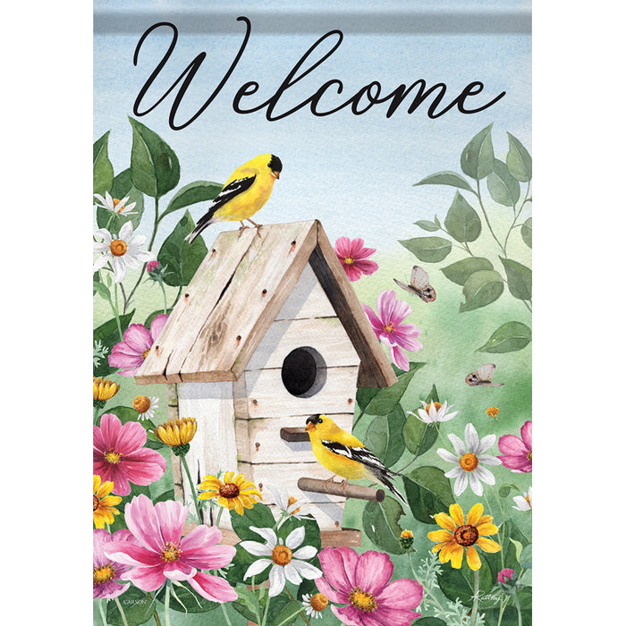 Garden Flag - Welcome Finches