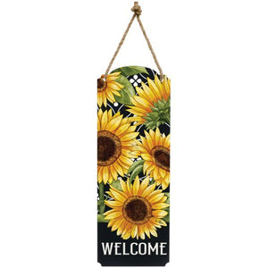 Metal Wall Plaque - Welcome Sunflowers