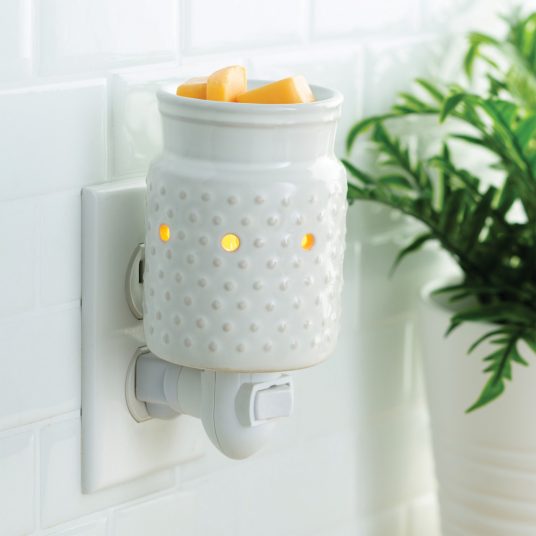 Pluggable Fragrance Warmer - White Hobnail