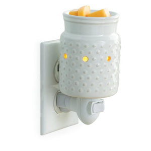 Pluggable Fragrance Warmer - White Hobnail