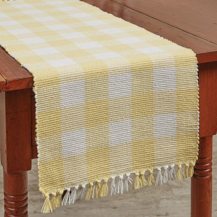 13"x36" Table Runner - Wicklow Check Yarn Yellow