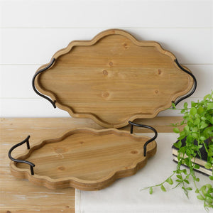 Wood Tray with Handles SM