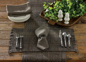 13"x54" Table Runner - Tweed Charcoal