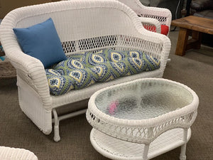 Wicker Double Glider - White