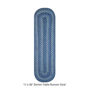 Braided Table Runner HS 11x36 Oval - Denim