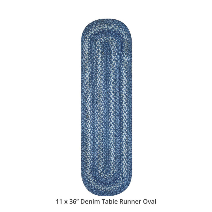 Braided Table Runner HS 11x36 Oval - Denim