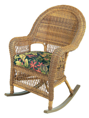 Wicker High Back Rocker - Antique