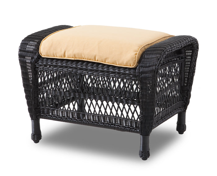 Wicker Ottoman - Ebony