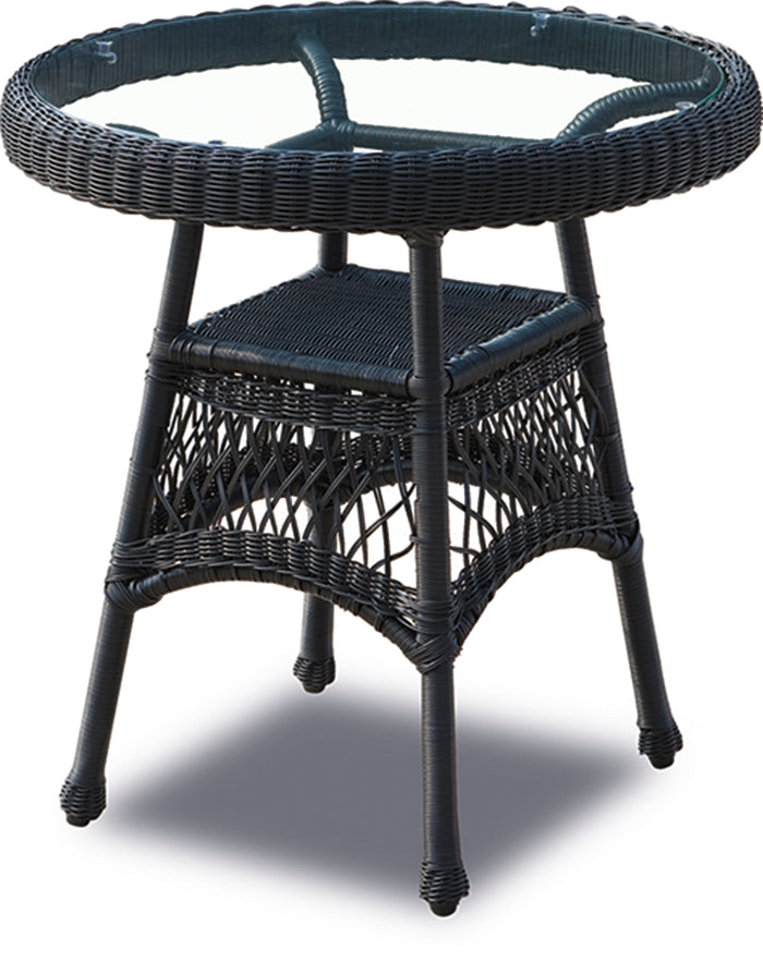 Wicker Bistro Table - Ebony