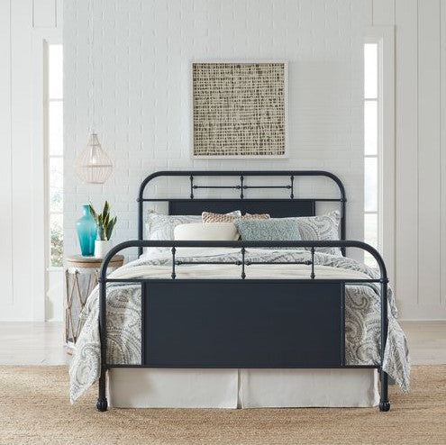 Navy - Metal Bed