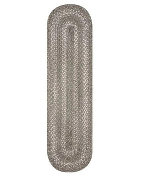 Braided Table Runner HS 11x36 Oval - Grey Cloud