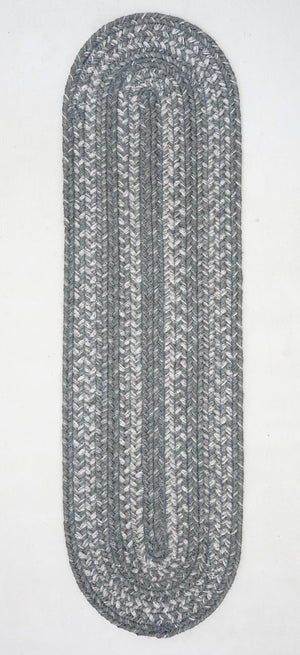 Braided Table Runner HS 8x28 Oval - Grey Cloud