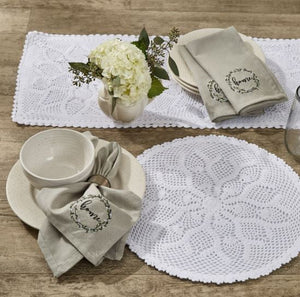 60" Table Runner - Kadia Crochet Lace